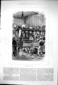 Original Old Antique Print 1876 Imperial Durbar Agra India Jewels Weapons 19th