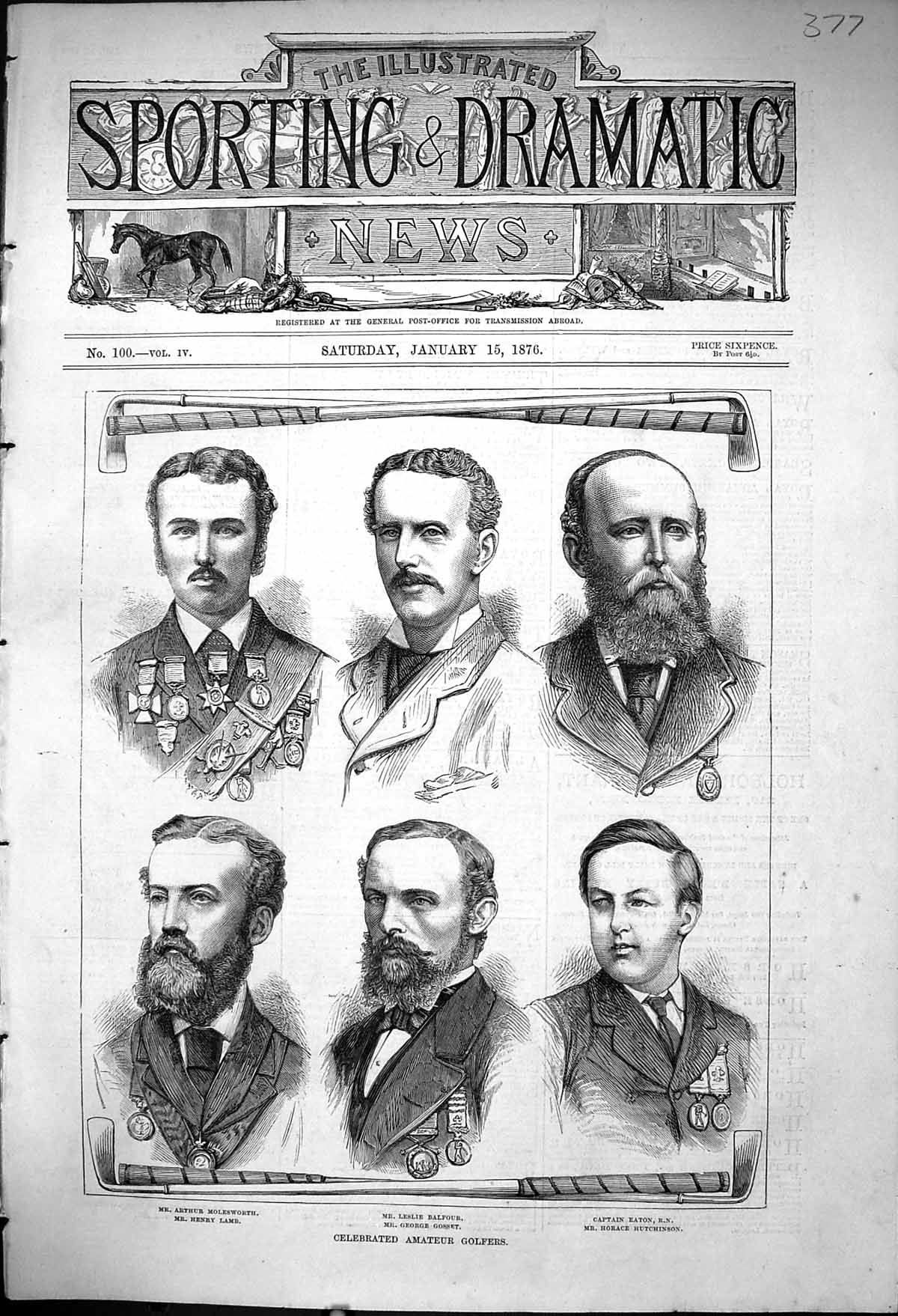 Old 1876 Amateur Golfers Molesworth Balfour Eaton Gosset Hutchinson H Victorian