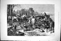 Old Antique Print 1876 Dug Out Hunting Horses Hounds Dogs Huntsmen Sport 19th