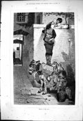 Old 1876 Which Is The Ass Man Standing Wall Lady Romance Fruit Seller Victorian