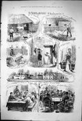 Old 1876 Horses Training Newmarket John Dawson Stables Pigs Night Sch Victorian