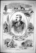 Old 1876 Waterloo Sketches Earl Sefton Greyhounds Dogs Hare Coursing Victorian