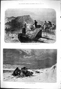 Old 1876 Tiger Shooting Rewah India Sport Laplanders Hunting Reindeer Victorian