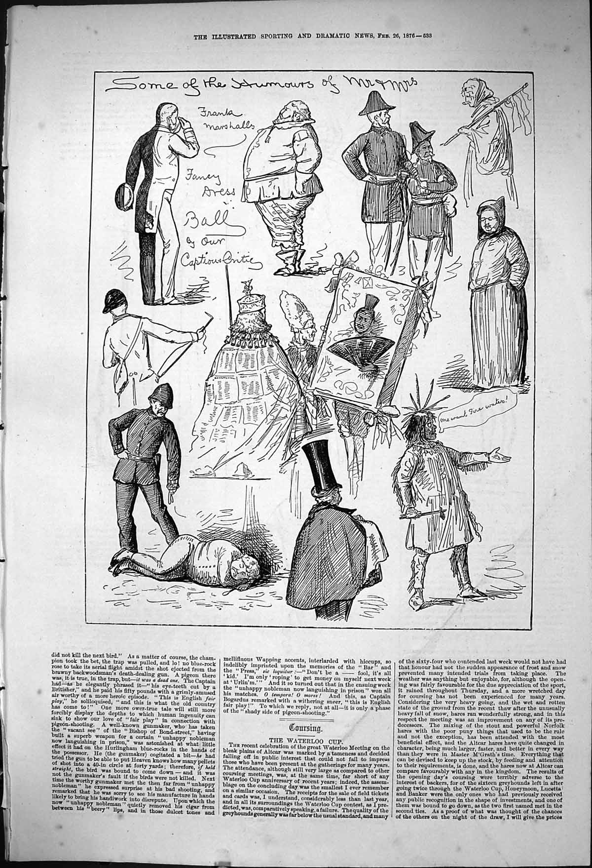 Old 1876 Captious Critic Sketch Humours Mr Mrs Frank Marshall Fancy D Victorian