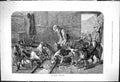 Original Old Antique Print 1876 Kennel Hunting Dogs Dinner Time Feeding 19th