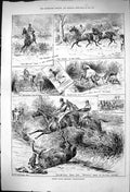 Antique Print 1876 Rugby Grand Military Steeplechase Revenge Brailes Bird G 19th