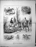 Old 1876 Day In The Shires Hunting Horses Charging Bullfinch Huntsmen 19th
