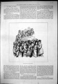 Original Old Antique Print 1876 Boat Race Borough Spectators Sport Victorian