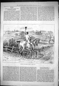 Original Old Antique Print 1876 Sketch Quorn Country Hunting Man Horse 19th