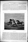 Original Old Antique Print 1876 Successful Raid Horse Thief Man Dogs Victorian
