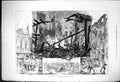 Original Old Antique Print 1876 Fire Burning Theatre Des Arts Rouen Victorian