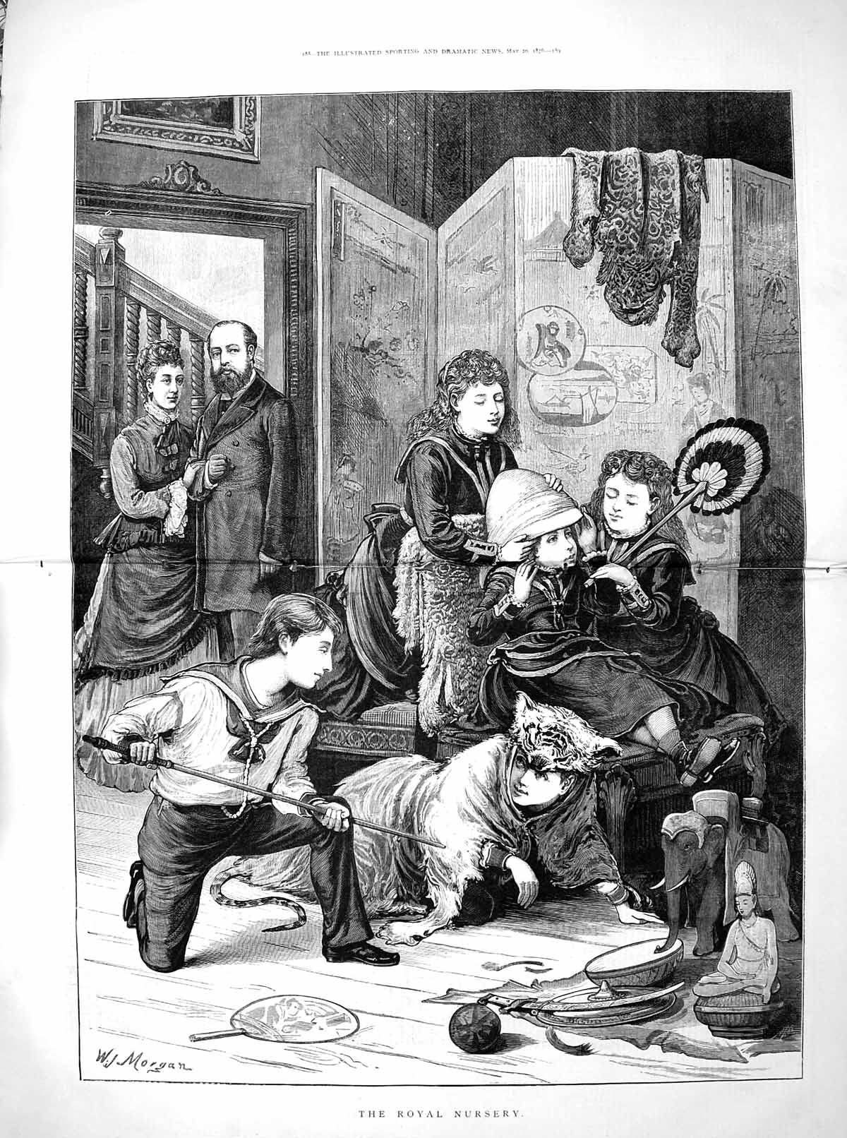 Antique Print 1876 Royal Children Nursey Dress Up Costumes Morgan Fine Art