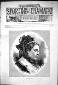 Original Old Antique Print 1876 Portrait Miss Lydia Foote Beautiful Woman 19th
