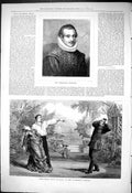 Old 1876 Portrait Admiral Crichton Scene Alive Dead St. George'S Thea Victorian
