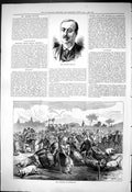Old Antique Print 1876 Portrait Mr Henry Distin Pig Racing Germany Sport 19th