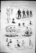 Old Print 1876 London Athletic Club Sword Exercise Tug War Boxing Tossin 19th