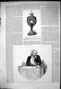 Antique Print 1876 Cup Presented Calcutta Swimming Club Mrs Brown Portrait 19th