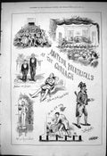 Antique Old Print 1876 Amateur Theatricals Curragh Theatre Markham Longford