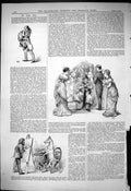 Original Old Antique Print 1876 Man Painting Horse Grumy People Amateur Theatre