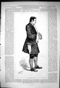 Original Old Antique Print 1876 Portrait Mr Samuel Phelps Mawworm Theatre Actor
