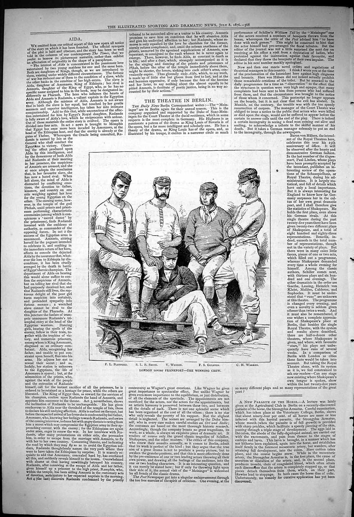 Old 1876 London Frankfort Crew Playford Smith Weston Gulston Warren S Victorian