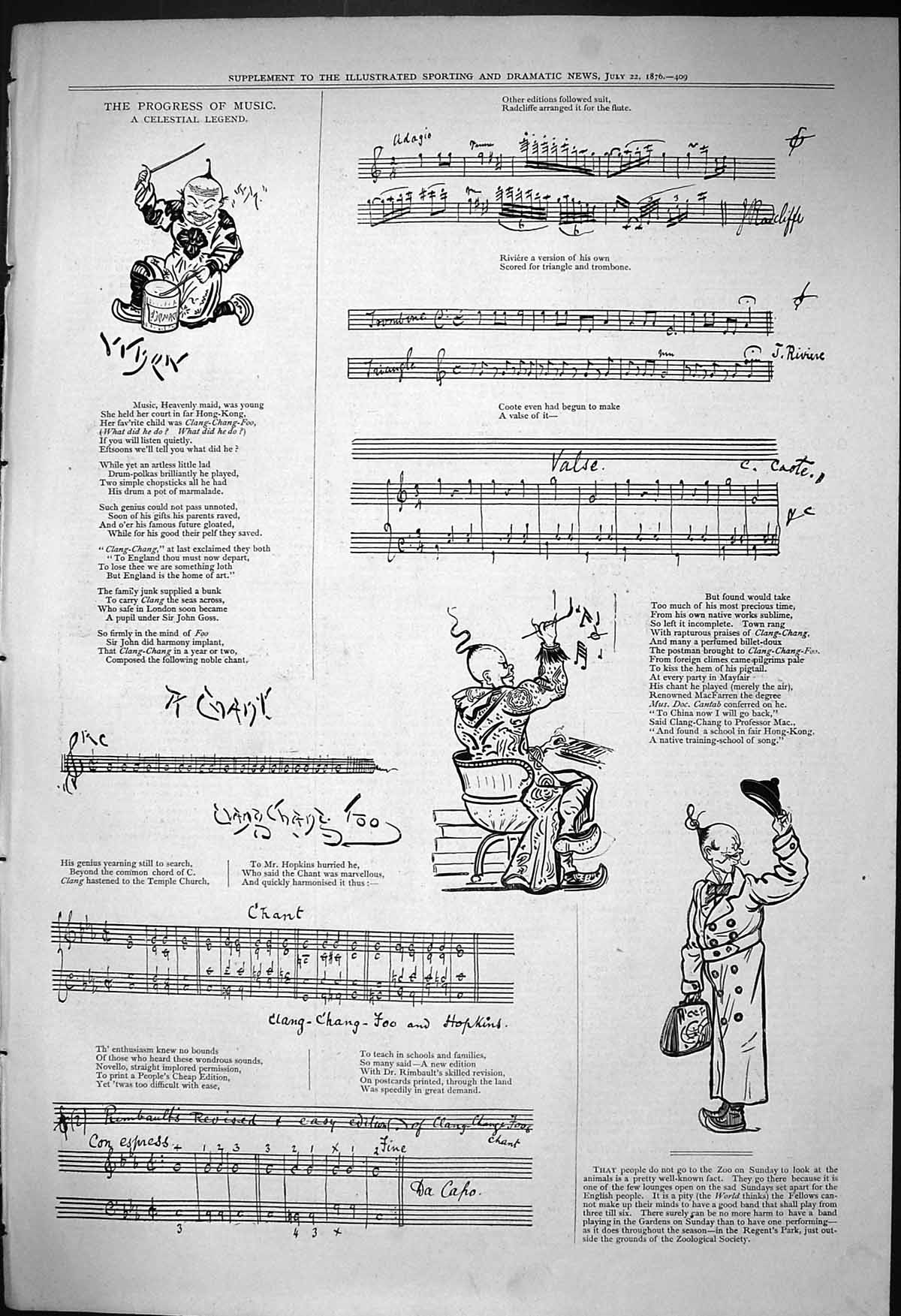 Old 1876 Progress Music Celestial Legend Japan Clang Chang Foo Hopkin Victorian
