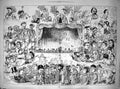 Original Old Antique Print 1876 Out Town Theatre Spectators Punch Times 19th