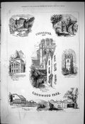 Old 1876 Chichester Goodwood Park Bell Tower Deanery Grand Stand Rook Victorian