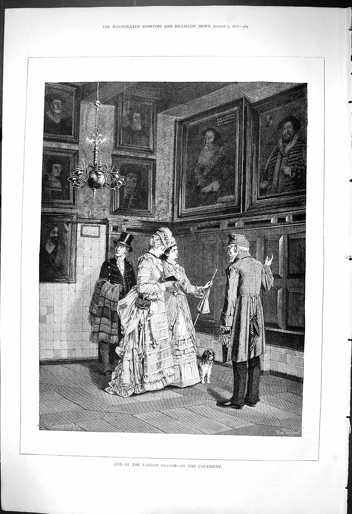 Old Antique Print 1876 End London Season Continent Art Paintings Ladies 19th