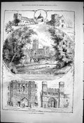 Old 1876 Canterbury Christ Church Gate St. Augustines Martin'S Dane J Victorian