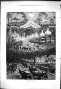 Original Old Antique Print 1876 Night Scene Paris Illuminations France 19th