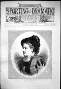 Original Old Antique Print 1876 Portrait Beautiful Woman Miss Henderson 19th
