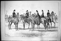 Original Old Antique Print 1876 Horses Ladies Recruiting Brighton Victorian