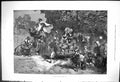 Antique Old Print 1876 Scene Paris Zoo France Camels Ostrich Chidlren Ponies