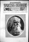 Original Old Antique Print 1876 Portrait Mr Charles Calvert Lear Theatre Actor