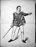 Antique Print Harry Maur Courtenay Twixt Axe And Crown Theatre Actor 1876 0 19th