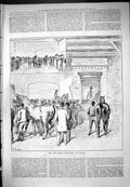 Original Old Antique Print New Horse Repository Canterbury Stable 1876 Sturgess