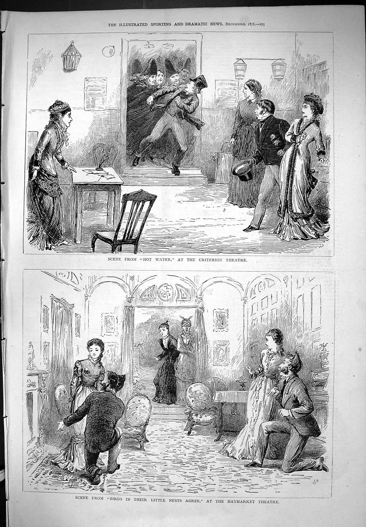 Old Birds Nests Agree Haymarket Hot Water Criterion Theatre 1876 Scen Victorian
