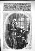 Old Antique Print Auld Lang Sang Man Young Girl Indoor Scene 1876 Barnard 19th