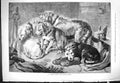 Original Old Antique Print Fireside Party Dogs Pets Animals 1876 Edwin Landseer