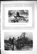 Antique Old Print Wild Fowl Shooting North America Snipe Sport Hunting 1876