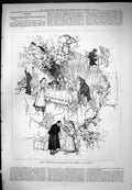 Original Old Antique Print Erckmann Chatrian New Comedy L'Ami Fritz Scene 1876