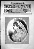 Original Old Antique Print Miss Alma Stanley Beautiful Woman Portrait 1877 19th