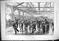 Original Old Antique Print 1877 Manchester Real Ice Rink Men Women Skating 19th