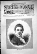 Original Old Antique Print Miss Clara Jecks Beautiful Woman Portrait 1877 19th