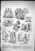 Original Old Antique Print Private Theatricals Humours Amateur Performance 1877