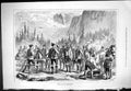 Original Old Antique Print 1877 Sport In The Mountains Hunting Group Men 19th