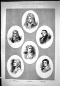 Old Print Operatic Celebrities Portrait Veracina Geminiani Faustina 1877 19th
