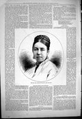 Original Old Antique Print Mrs George Wrottesley Beautiful Woman Portrait 1877