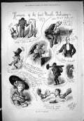 Antique Print February Fun 1877 Humours Charles Parliament Saint Valentines
